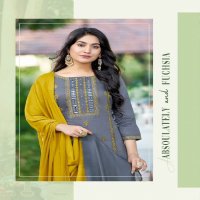 Mittoo Roop Wholesale Heavy Reyon Embroidery Kurti With Pant And Dupatta