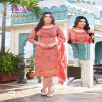 KAVYA DEEPIKA VOL 11 FULLSTITCH STRAIGHT KURTI PANT WITH NAZNEEN DUPATTA