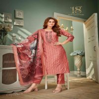 18 Attitude Elite Vol-4 Wholesale Pure Chanderi With Inner Top With Pant And Dupatta