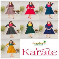 Kanha Karate Wholesale Fancy Reyon Fabrics Cloth Swaroski Work Kurtis