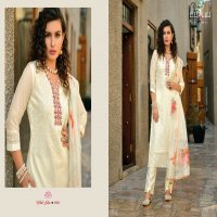 Lily And Lali White Lotus Wholesale Bored Schiffli Work And Hand Work 3 Piece Salwar Suits