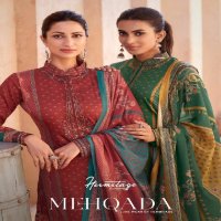 Hermitage Mehqada Wholesale Pure Viscose Satin With Embroidered Dress Material