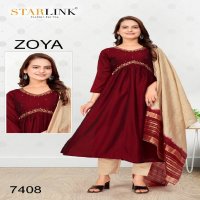 Starlink Zoya Wholesale Aaliya Cut Pattern Kurtis With Pant And Dupatta