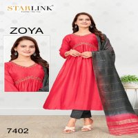 Starlink Zoya Wholesale Aaliya Cut Pattern Kurtis With Pant And Dupatta