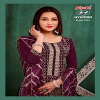 Bipson Hyundai 2512 Wholesale Pure Soft Cotton Dyed With Schiffli Work Dress Material