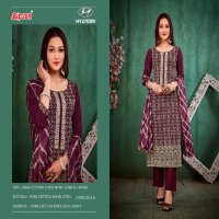 Bipson Hyundai 2512 Wholesale Pure Soft Cotton Dyed With Schiffli Work Dress Material
