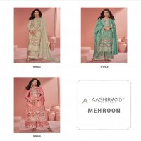 Aashirwad Gulkand Mehroon Wholesale Organza Simar Silk Free Size Salwar Suits