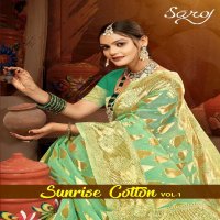 Saroj Sunrise Cotton Vol-1 Wholesale Soft Cotton Fabric Sarees