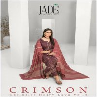 Jade Crimson Vol-4 Exclusive Heavy Lawn Printed Dress Material