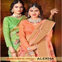 Alekha Organza Digital Checks Vol-4 Wholesale Ethnic Sarees