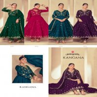 Rangoon Kangana Wholesale Silk With Fancy Embroidery Readymade Suits
