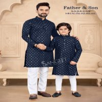 Sangeet Father And Son Wholesale Mirror Work Kurta