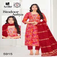 Artio Sindoor Aaliya Wholesale Modal Foil Print With Aaliya Fancy Embroidery Work Suits Combo