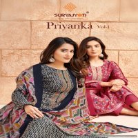 Suryajyoti Priyanka Vol-1 Wholesale Pure Modal With Neck Embroidery Dress Material