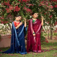 Kashvi Mallika Wholesale Pure Linen With Embroidery Work Sarees