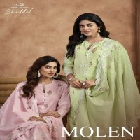 Shiddat Molen Wholesale Block Printed Cotton With Embroidery Work Salwar Suits