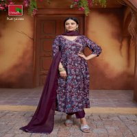 Chhaya Kavya Wholesale Modal Pring Silk Fabrics 3 Piece Suits