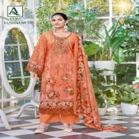 Alok Hushnara Wholesale Pure Cambric With Work Dress Material