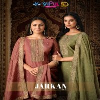 Vipul Jarkan Vol-4 Wholesale Shimmer Organza With Hand Swarovski Work Straight Suits
