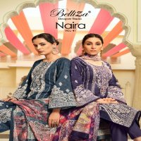 Belliza Naira Vol-41 Wholesale Pure Cotton Digital Prints With Self Embroidery Dress Material