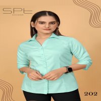 SPT D.no 201 To 210 Wholesale Women Regular Solid Fit Spread Collar Shirt Collection