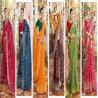 5D Designer Kaya Wholesale Soft Nilgiri Chiffon Festive Sarees