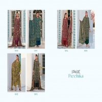 Glossy Simar Picchika Wholesale Pure Natural Crape With Embroidery Work Salwar Suits