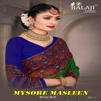 Balaji Mysore Masleen Vol-1 Wholesale Cotton Sarees Catalog