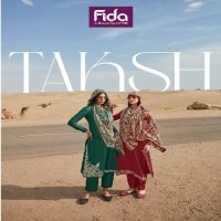 FIda Taksh Wholesale Pure Cotton Satin Solid With Premium Embroidery Dress Material