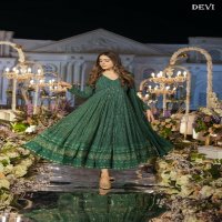 Aayaa Devi Vol-1 Wholesale Faux Georgette With Kali Cut Gowns With Dupatta
