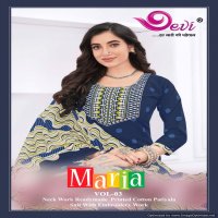 Devi Maria Vol-3 Wholesale Neck Work Ready Made Cotton Suits