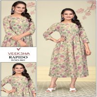 Veeksha Rapido Wholesale Cambric Cotton Flair Style Kurtis Combo