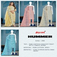 Bipson Hummer 2555 Wholesale Pure Cotton With Ethnic Work Dress Material