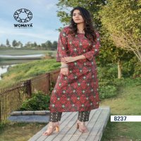 Womaya Classy Floral Print Vol-2 Wholesale Cotton Cambric Long Kurtis Combo