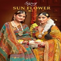 Saroj Sun Flower Vol-4 Wholesale Soft Organza With Fancy Sarees