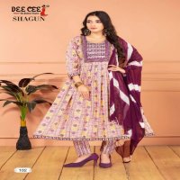 Dee Cee Shagun Wholesale Capsule Print Flaired Kurtis With Pant And Dupatta