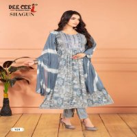 Dee Cee Shagun Wholesale Capsule Print Flaired Kurtis With Pant And Dupatta