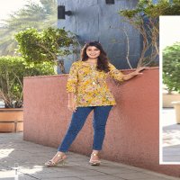 TIPS AND TOPS COTTON CANDY FANCY READYMADE SHORT KURTI