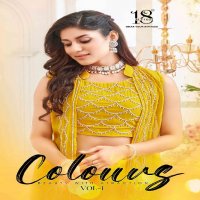 18 Attitude Colours Vol-1 Wholesale Handworked Shrugs And Choli With Plazzo