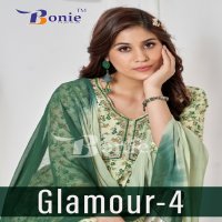 Bonie Glamour Vol-4 Wholesale Alia Cut Kurti With Pant And Dupatta