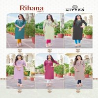 Mittoo Rihana Vol-3 Wholesale Heavy Rayon And Hand Work Long Kurtis