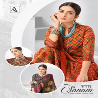 Alok Sanam Wholesale Pure Zam Cotton With Work Dress Material