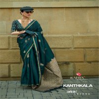 Rajtex Kanthkala Wholesale Pure Satin Handloom Weaving Silk Party Wear Sarees