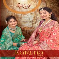 Saroj Karuna Vol-4 Wholesale Heavy Silk Fabrics Sarees