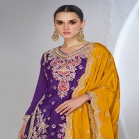 MINALI BY AASHIRWAD CHINON SILK READYMADE WEDDING TOP PLAZZO WITH DUPATTA