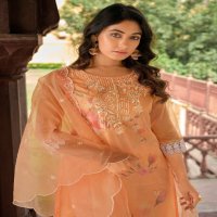 SUMMER SPRING BY LADY LEELA ORGANZA EMBROIDERY CLASSY LOOK READYMADE SUITS