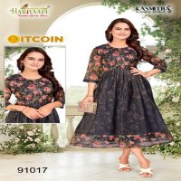 HARIYAALI BITCOIN VOL 2 LATEST WEAR READYMADE TISSU SILK KURTI COMBO SET