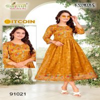 HARIYAALI BITCOIN VOL 2 LATEST WEAR READYMADE TISSU SILK KURTI COMBO SET