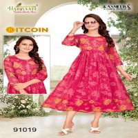 HARIYAALI BITCOIN VOL 2 LATEST WEAR READYMADE TISSU SILK KURTI COMBO SET