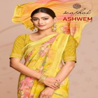 Kashvi Ashwem Vol-5 Wholesale Dull Moss With Satin Border Sarees